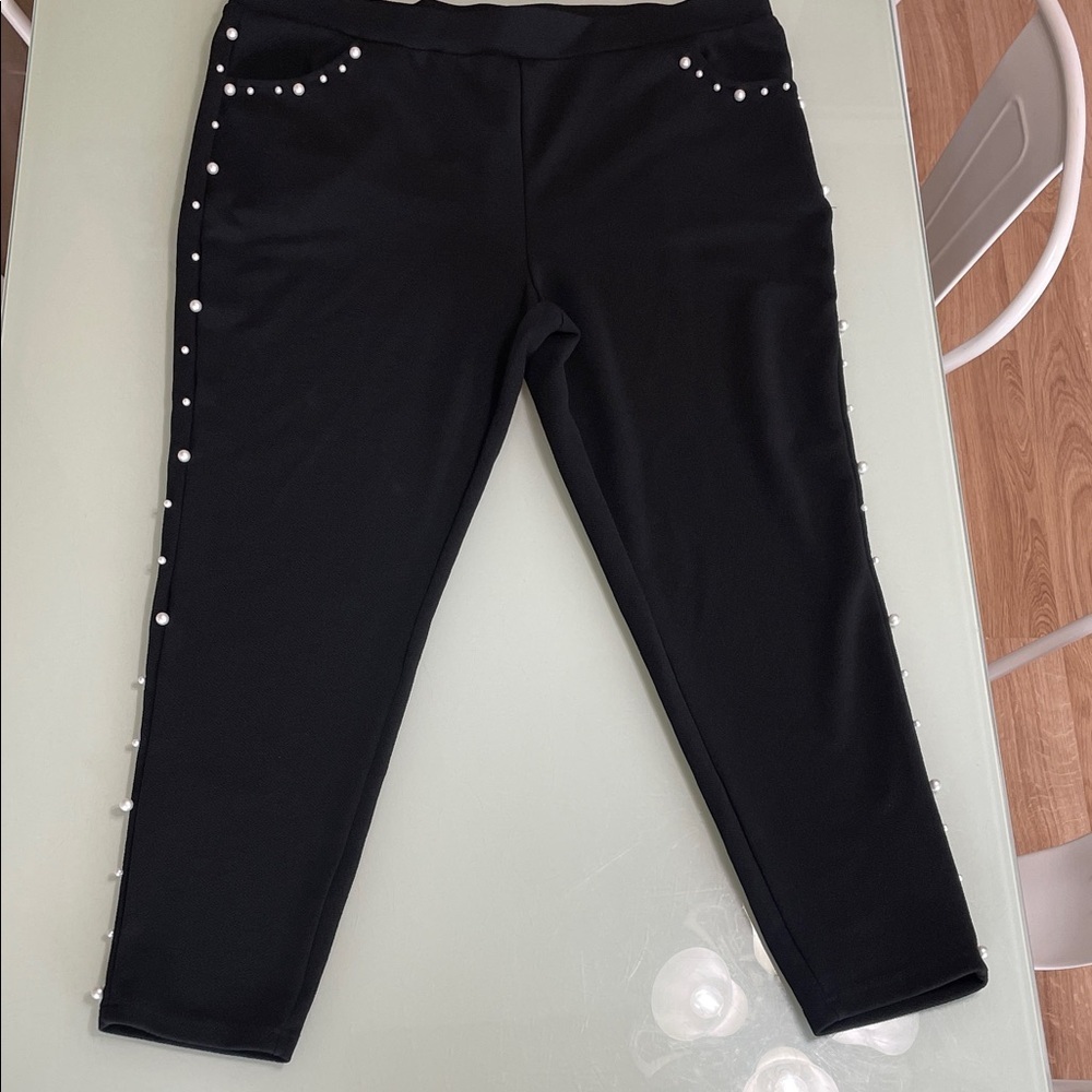 Black pants with Pearl Accents